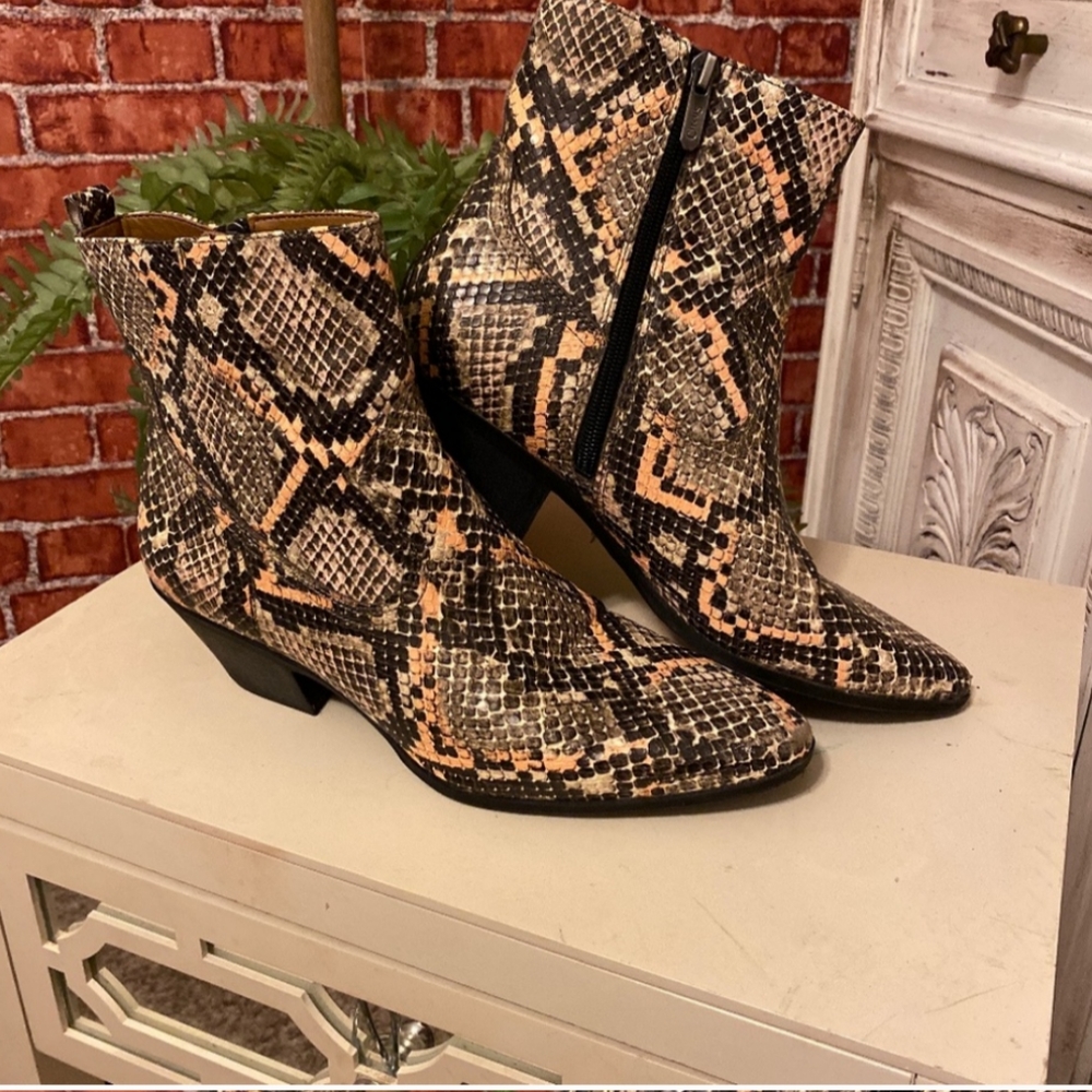 Sam Edelman snakeskin bootie
